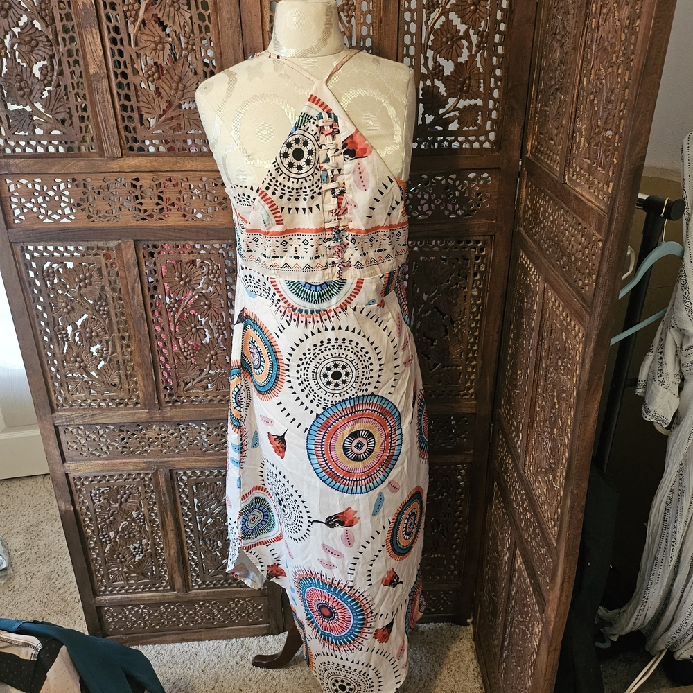 Colorful Patterned Halter Dress - Picture 2 of 5